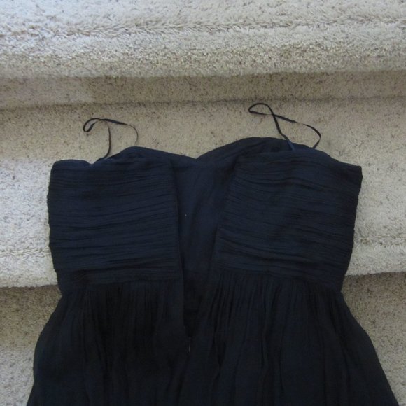 J CREW STRAPLESS DARK BLUE SILK MINI DRESS SIZE 12 - Picture 7 of 8